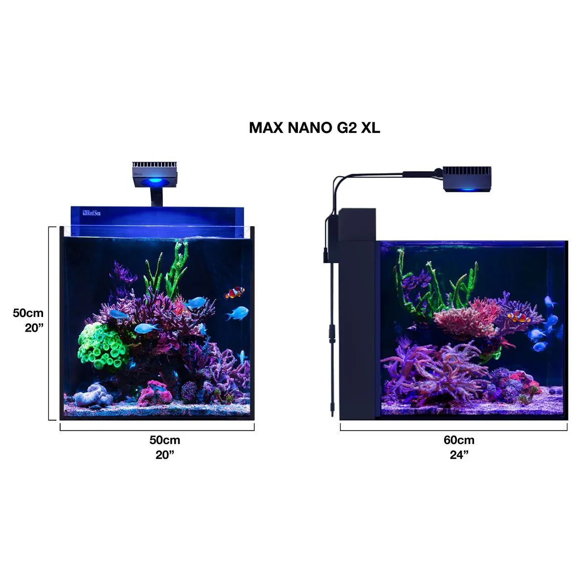 ReefLED 60 G2 Lighting Over Nano XL Display