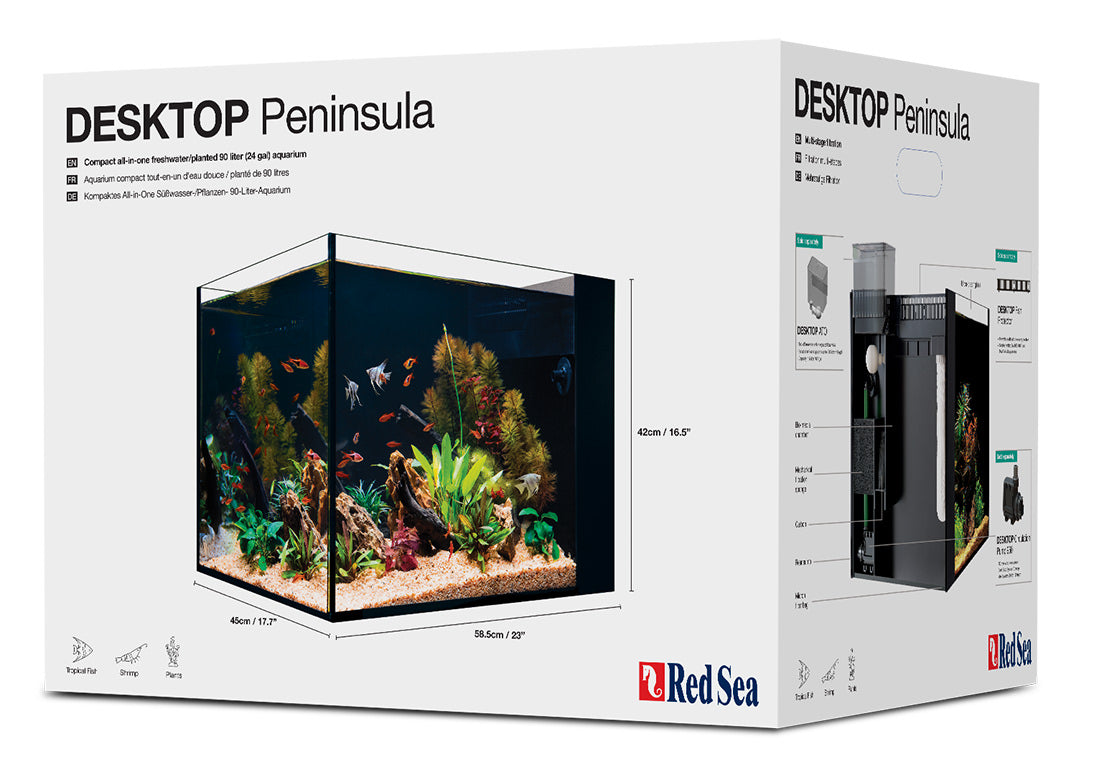 Compact nano reef setup in Red Sea Desktop Peninsula aquarium