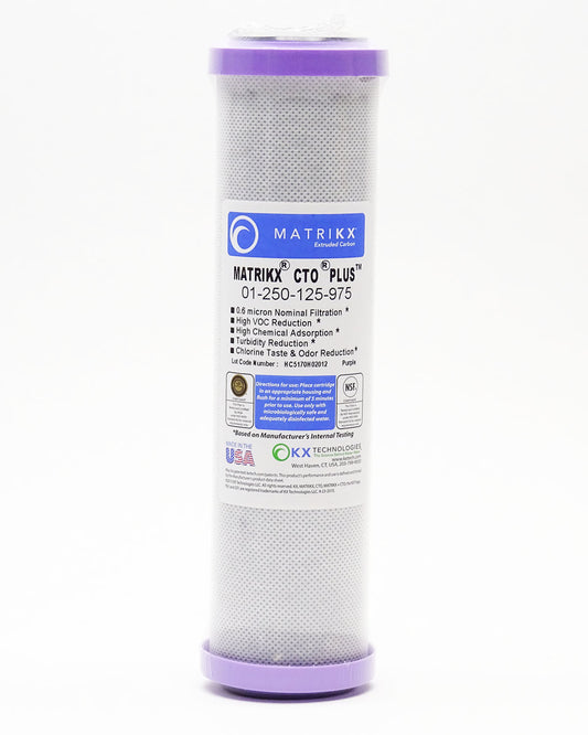 10-inch Matrikx CTO Plus 1 micron carbon block filter