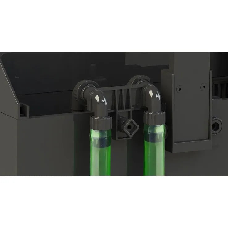 White marine-grade cabinet with integrated sump and smart lighting system